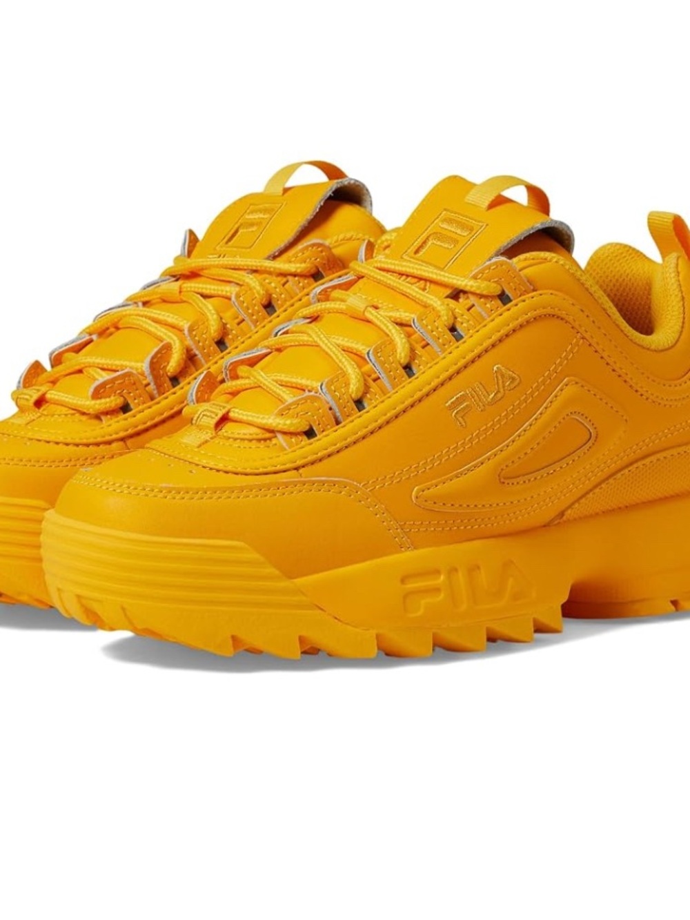 Fila Disruptor II Platform Sneakers in Bright Yellow